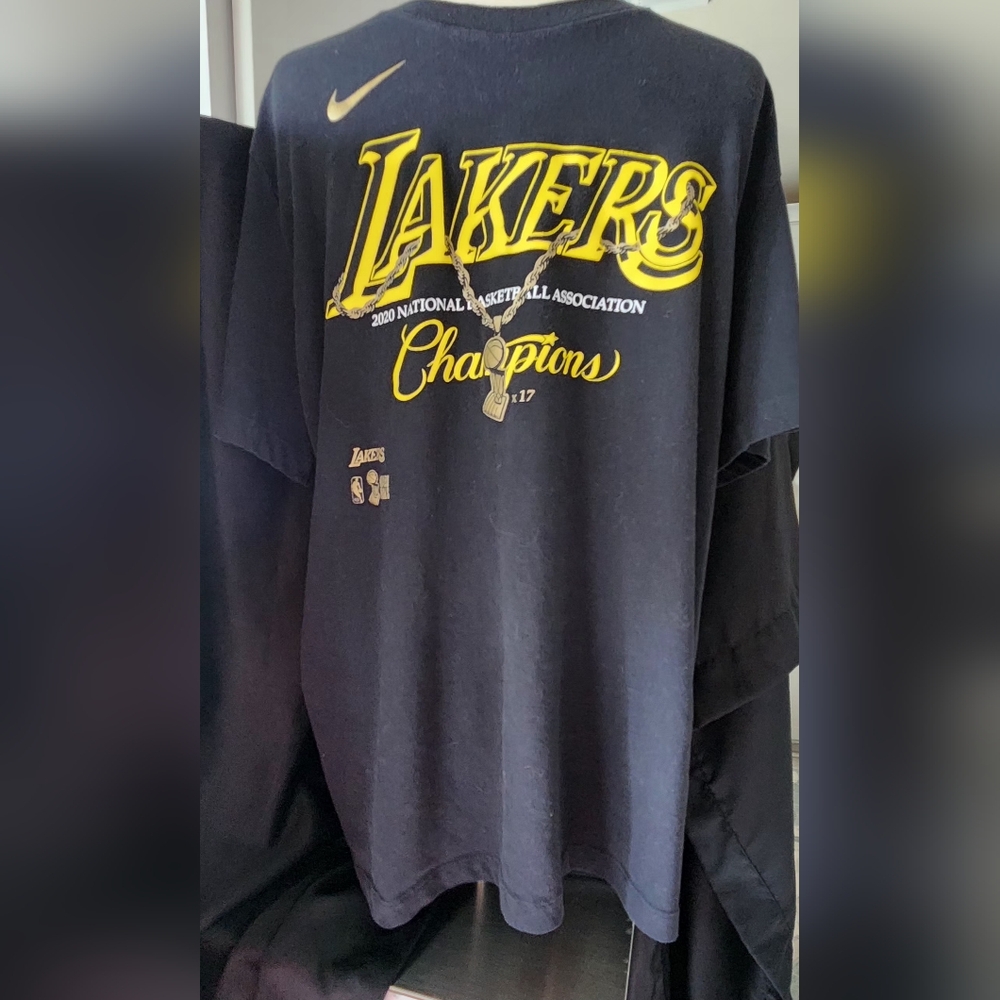 The‎ Nike Tee Dri-Fit Size XL Lakers 2020 NBA Champions x 17 Black Short Sleeve